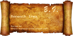 Benesch Irma névjegykártya